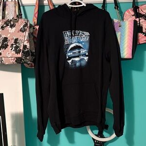 NWOT Old Navy Gender Neutral Back To The Future Black Graphic Hoodie